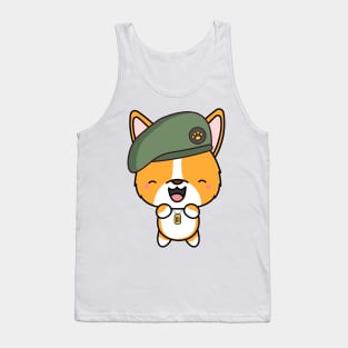 Green Beret Corgi Tank Top